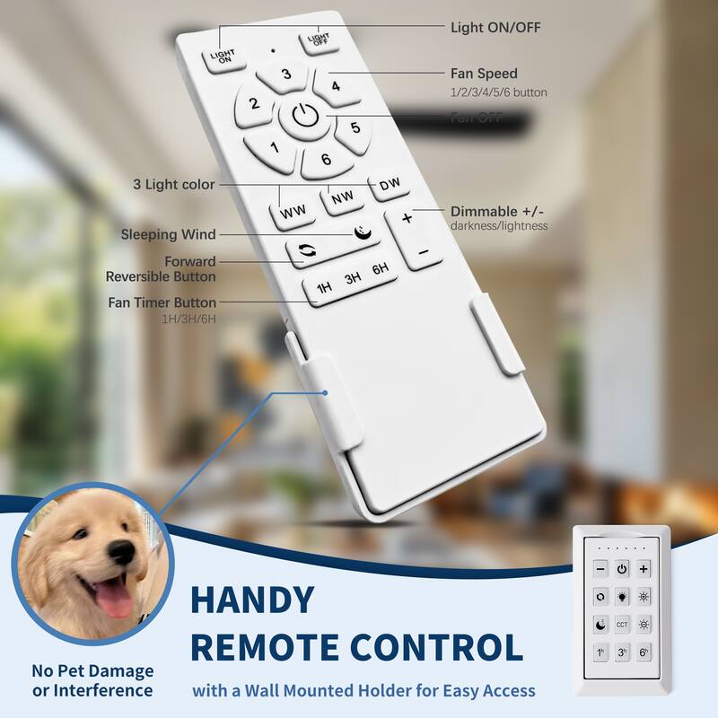 56 inch All-Weather Outdoor Waterproof Modern Black Ceiling Fan with Light and Quiet DC Motor for Patio Porch