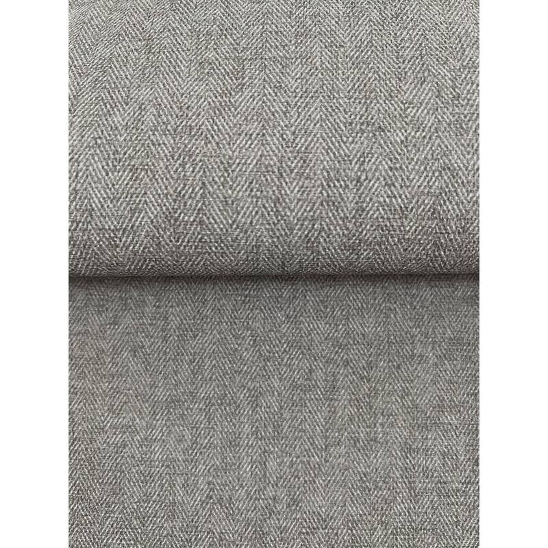 Warner Herringbone Tweed Grey Woven Wallpaper