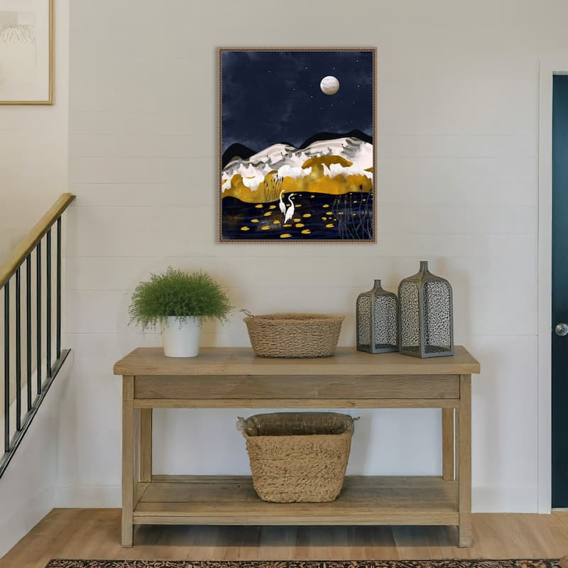 Midnight Lake by Uma Gokhale Framed Canvas Wall Art