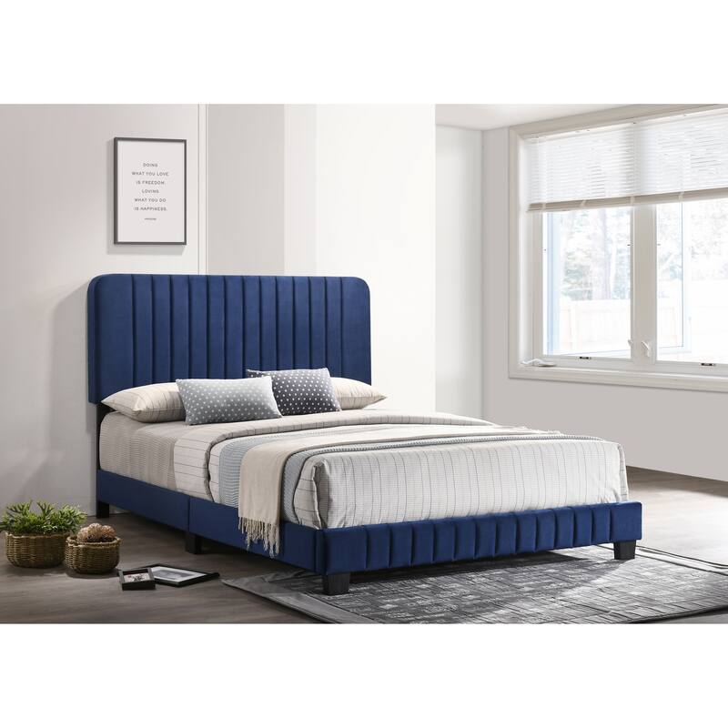 Lodi Navy Blue Queen Panel Bed