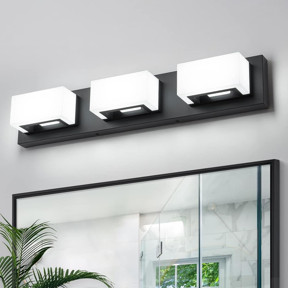 3/4/5-Light Dimmable Matte Black Modern Bathroom LED Vanity Light