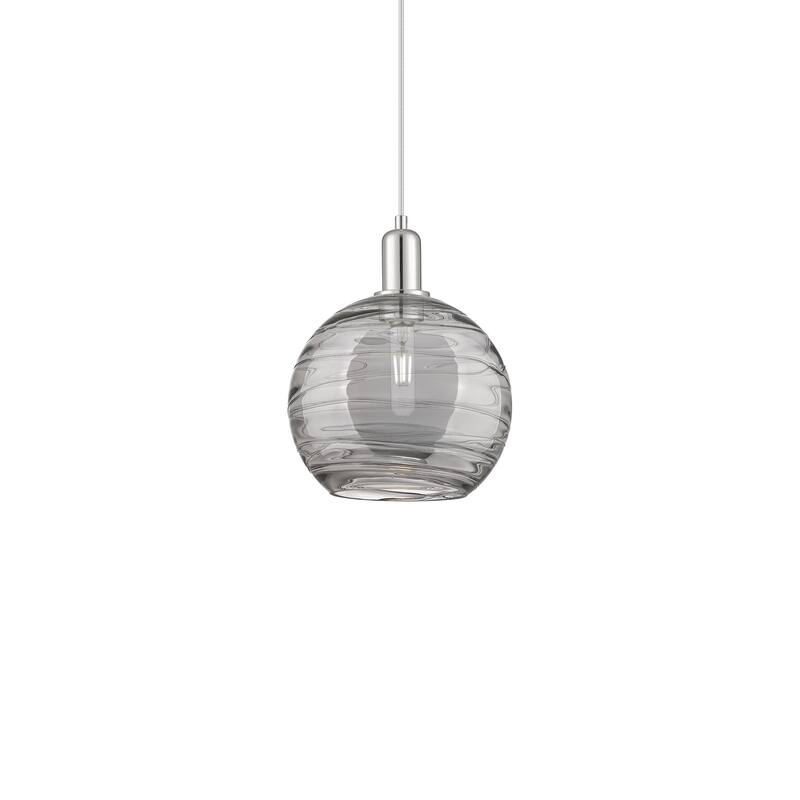 Innovations Lighting 716-1P-13-10 Athens Deco Swirl Pendant Athens - Polished Nickel / Light Smoke Deco Swirl