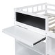 preview thumbnail 13 of 12, Twin Size Low Loft Bed with Shelf for Boys & Girls, Solid Wood Bed Frame w/Rolling Desk and Drawers, No Box Spring Needed, White