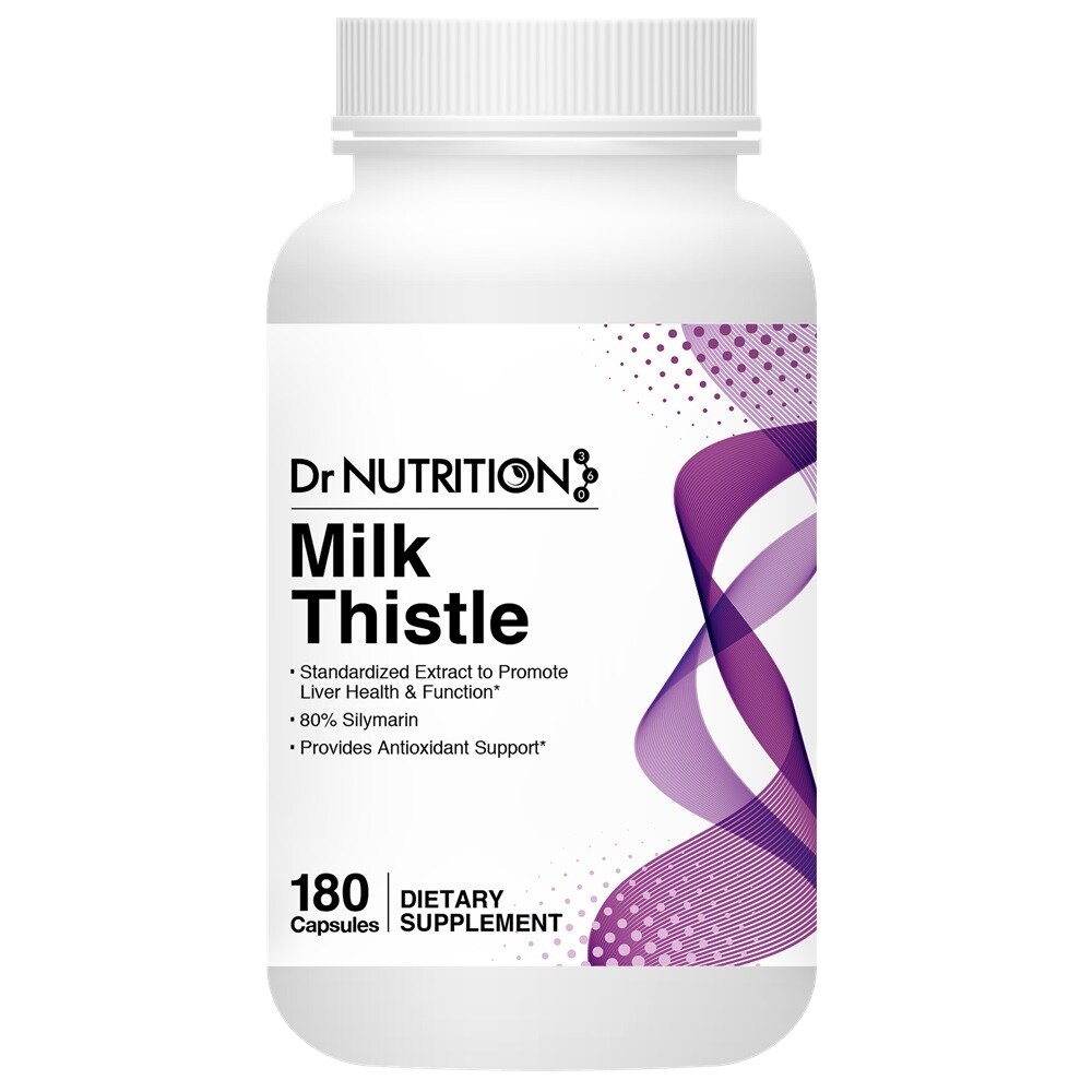 Dr Nutrition 360 Milk Thistle Promotes Liver Health And Function 180 Capsules 3 Months Supply Dietary Supplement Overstock 31789517