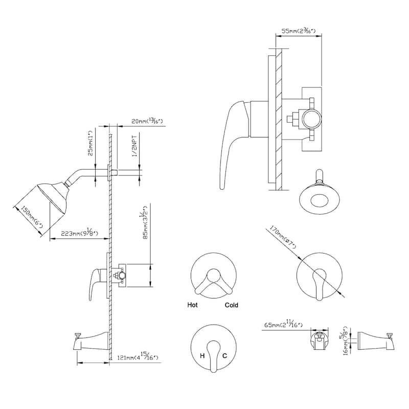 Single Handle Single Function Bathroom Shower Set