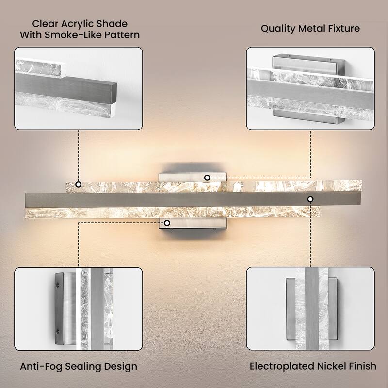 Modern Bathroom Vanity Light 24 inch Dimmable LED Bath Bar Light Fixtures Over Mirror - Wall Sconce