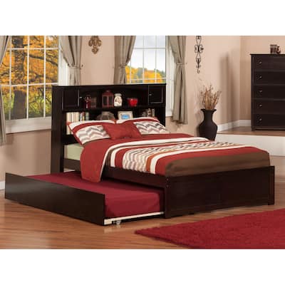 AFI Newport Full Size Platform Bed with Footboard & Full Trundle