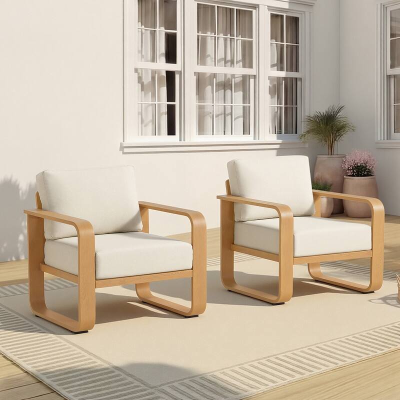 Spruce & Spring Outdoor Patio Furniture Set Aluminum Sofa Accent Chair