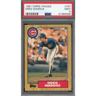 Greg Maddux 1987 Topps Traded Baseball Rookie Card RC #70T Graded PSA 9 - 8'6" x 11'6"