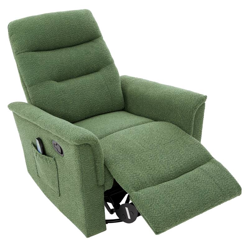 Manual Recliner Chair Rocking and Swivel Recliner Massage Recliner with 8-Point Massage Function and Adjustable Backrest