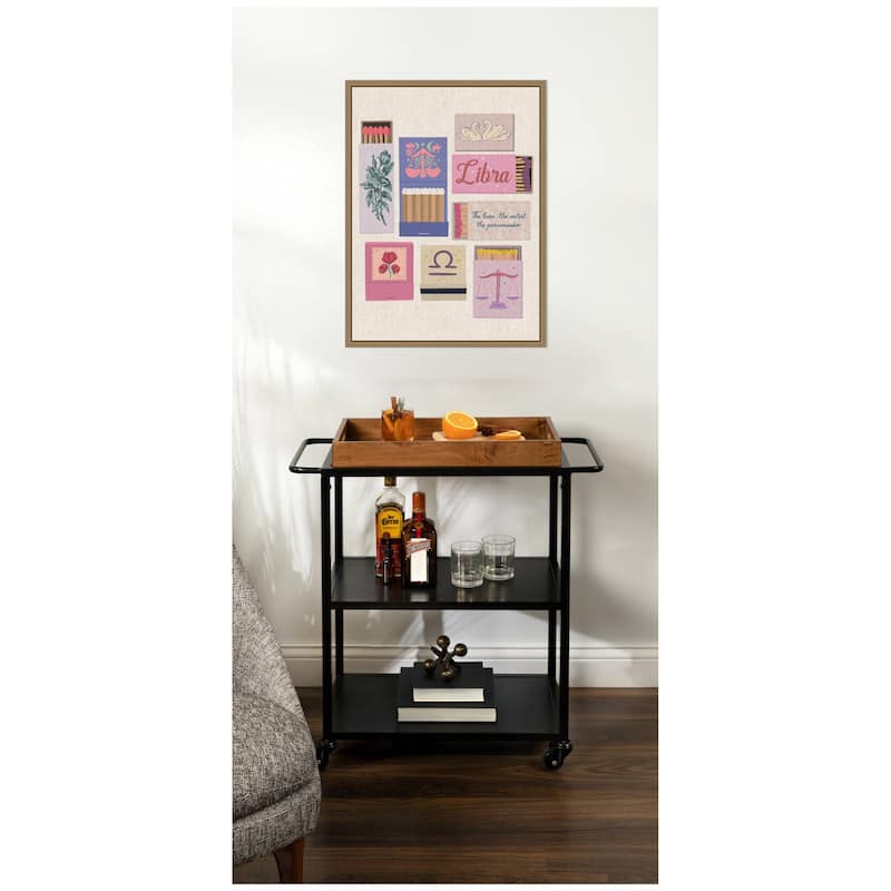 Kate and Laurel Libra Matchbooks Linen FC by Megan Ryan Framed Canvas Wall Art Print