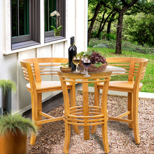 3 piece wood clearance patio set