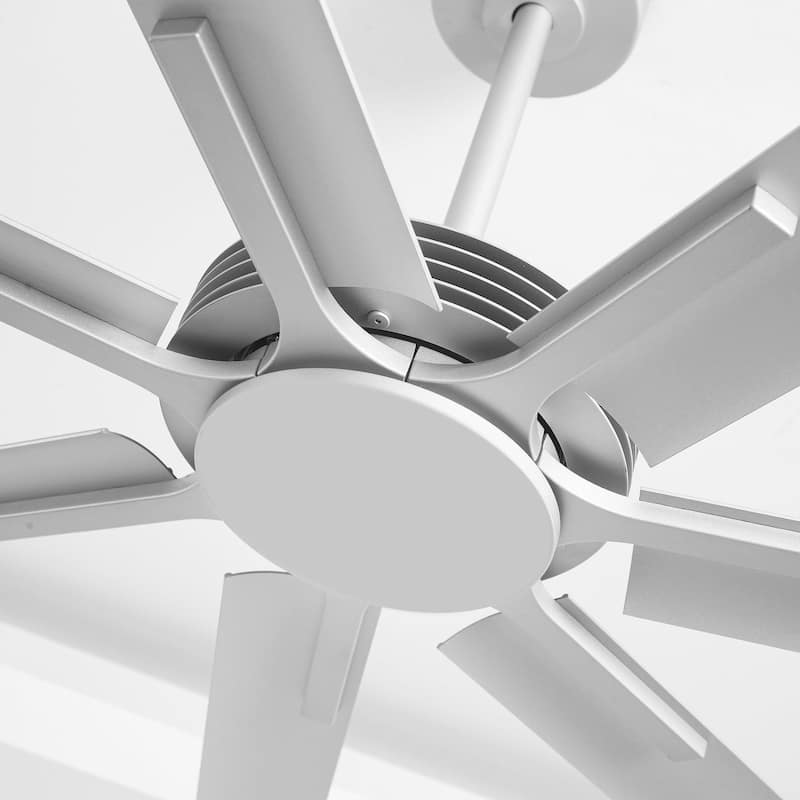 Ceiling Fan Modern 100" Industrial 7-Blade Silver Metal