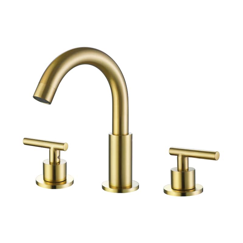 Two Handle Widespread Bathroom Faucet - Brushed Gold