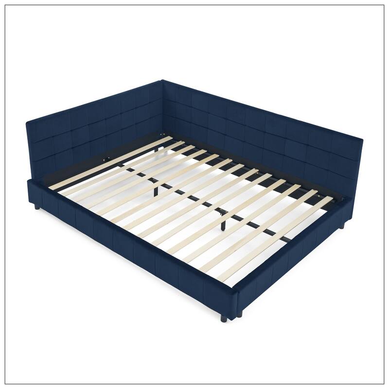 Queen Size Upholstered Tufted Bed Frame for Bedroom
