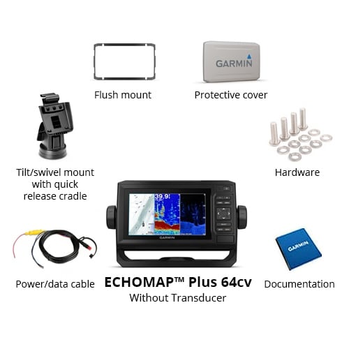 Garmin Echomap Plus 74cv With Bluechart G3 Charts And Transducer