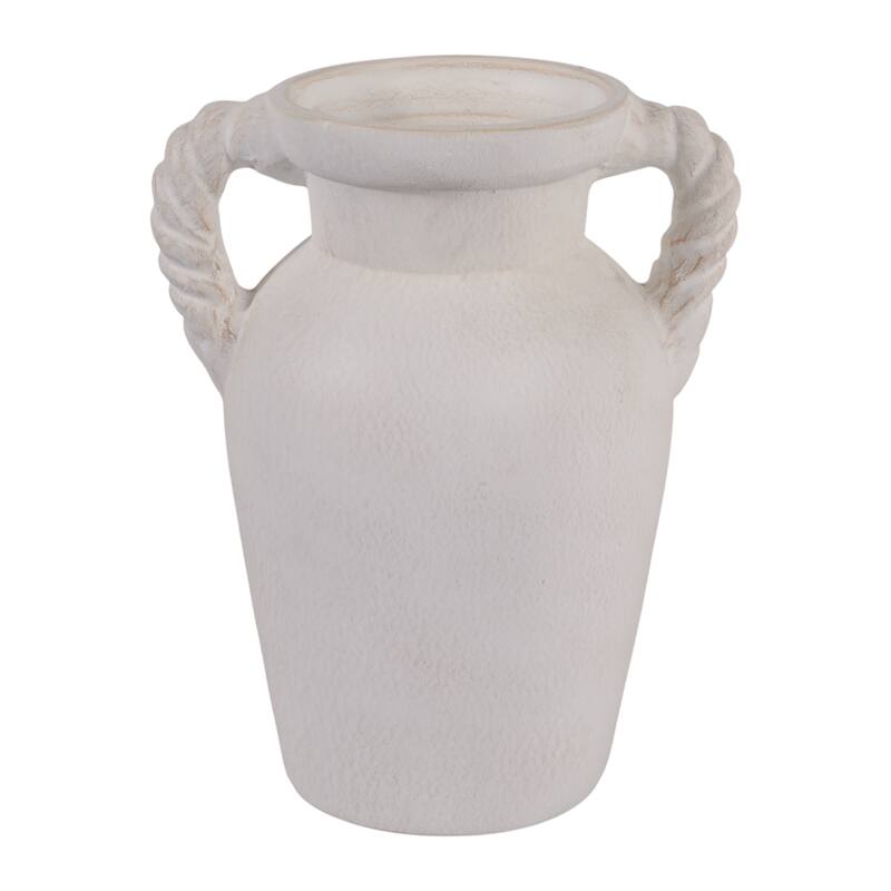 Decorative Textured Amphora Table Vase with Twisted Handles