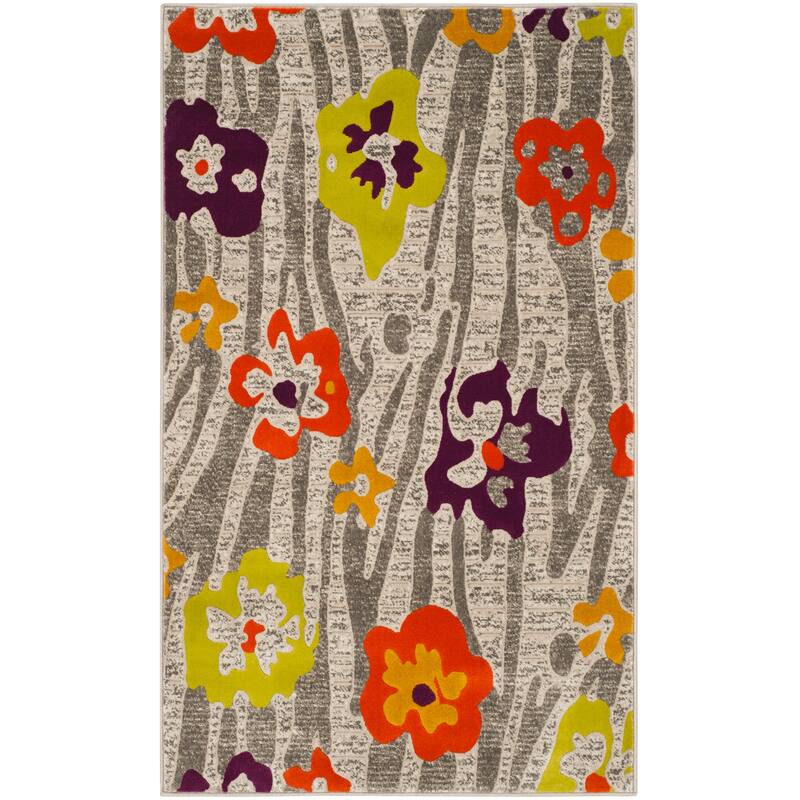 SAFAVIEH Porcello Juliana Modern Rug - 3' x 5' - Light Grey/Purple