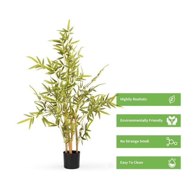 Enova Home Realistic Artificial Bamboo Tree in Nursery Pot for Office House  Living Room Home Decor Indoor - Bed Bath & Beyond - 42285733