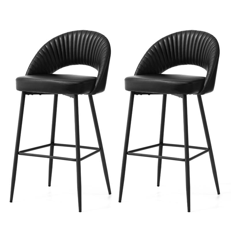Glitzhome Set of 2 41"H Modern Tapered Leg Counter or High Bar Stools