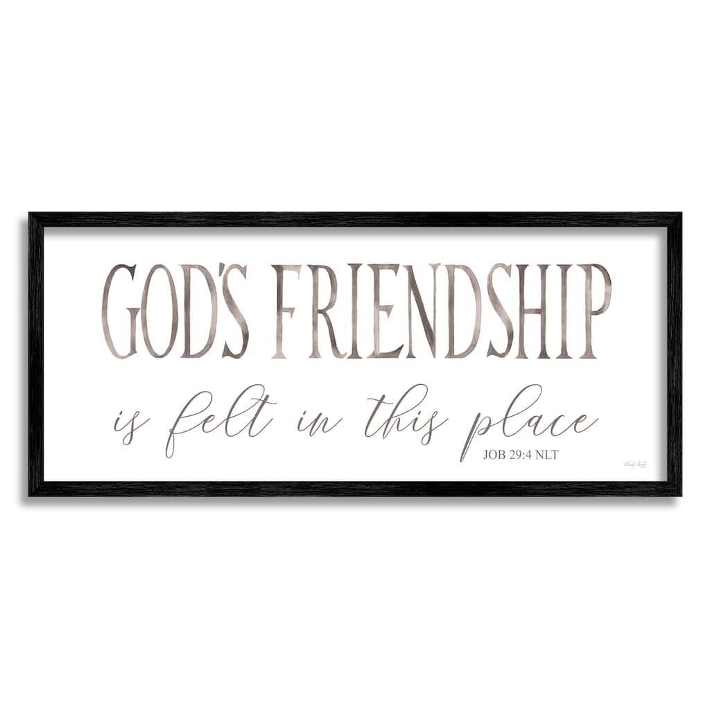 Stupell God's Friendship Religious Home Casual Phrase Sign Framed Wall Art, Design by Cindy Jacobs - White