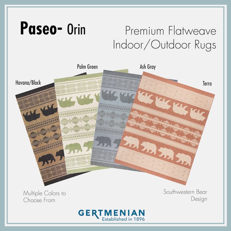 Gertmenian Paseo Orin Chestnut Brown Rustic Tribal Bear Indoor/ Outdoor Area Rug