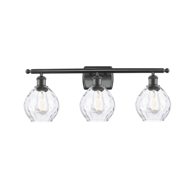 Innovations Lighting Small Waverly 3 Light 26" Wide Bathroom Vanity - Matte Black / Clear