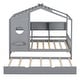 preview thumbnail 8 of 14, Twin Size House Bed Kids Safty Platform Bed Wooden Bed Frame with 3 Storage Shelf & Twin Size Trundle, Semi-Enclosed Design
