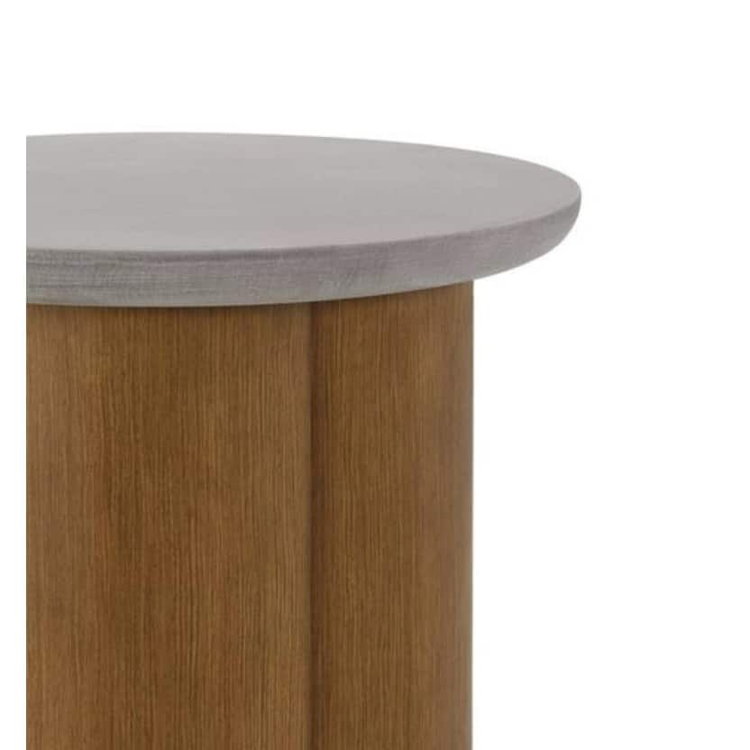 Evenlyn Faux Concrete Top & Walnut Finish End Table