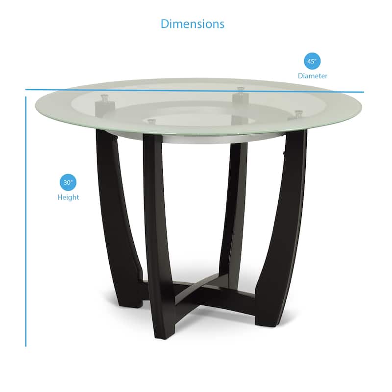 Steve Silver Vashon Glass Top Dining Table - Espresso
