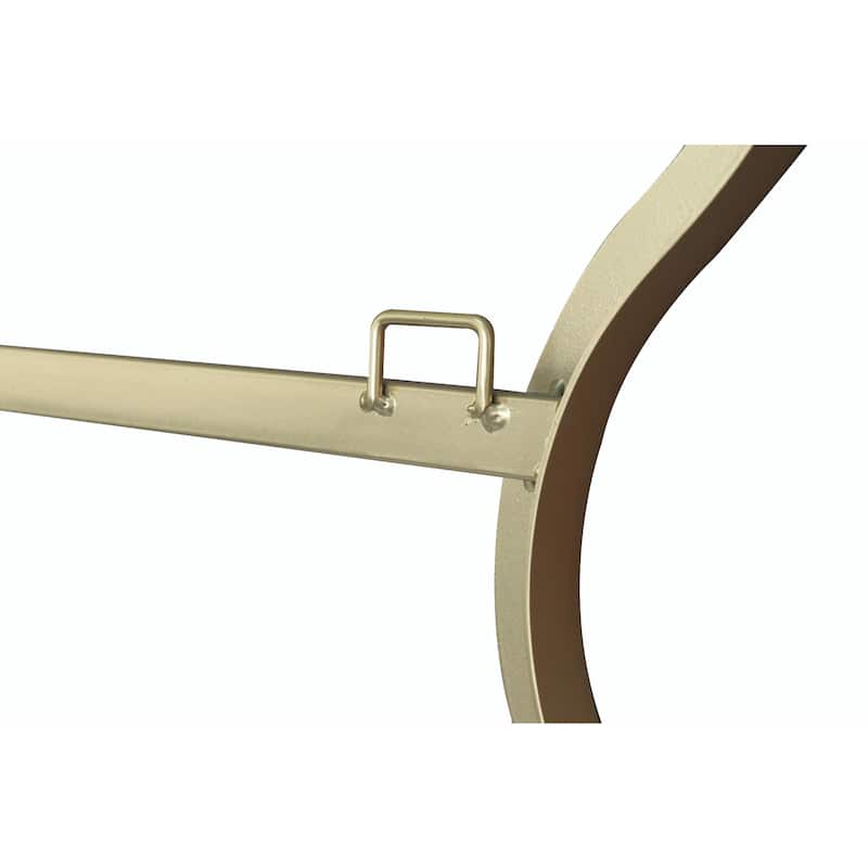 30x35 Inch Wall Mirror with Wavy Sides: Metal Framed Vanity and Dressing Mirror