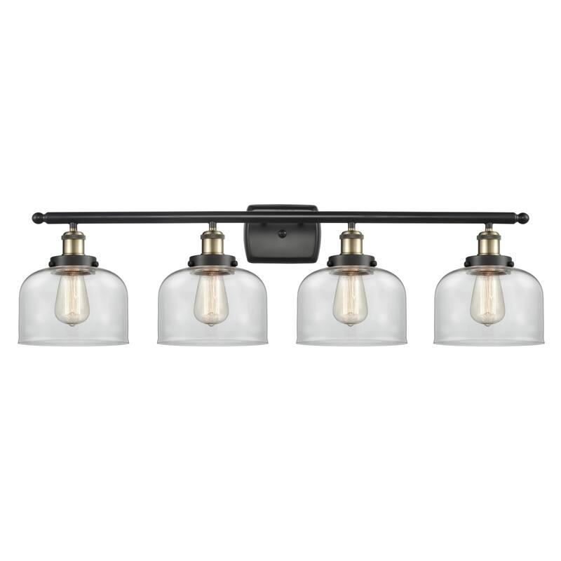 Innovations Lighting 916-4W-11-38 Bell Vanity Bell 4 Light 38" Wide - Black Antique Brass / Clear