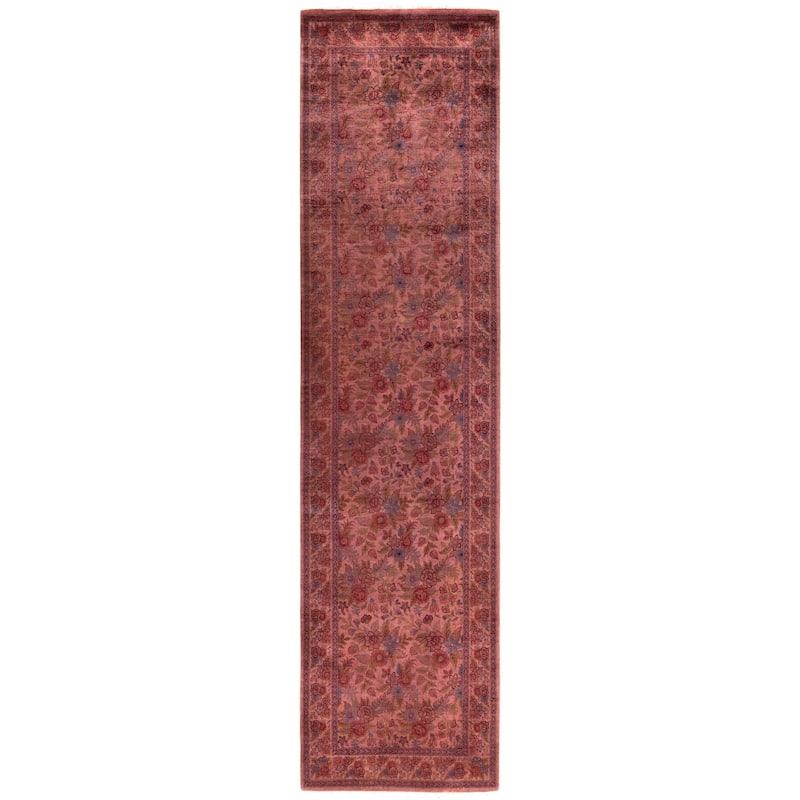 Overdyed One-of-a-Kind Hand-Knotted Area Rug - Pink - 2' 7" x 10' 2"