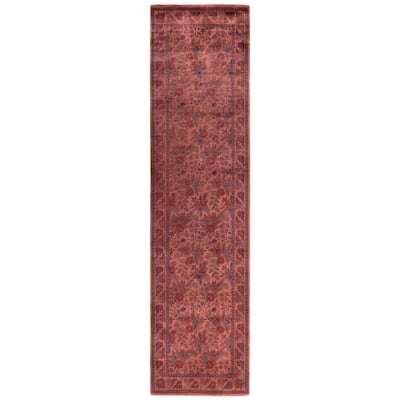 Overdyed One-of-a-Kind Hand-Knotted Area Rug - Pink - 2' 7" x 10' 2"
