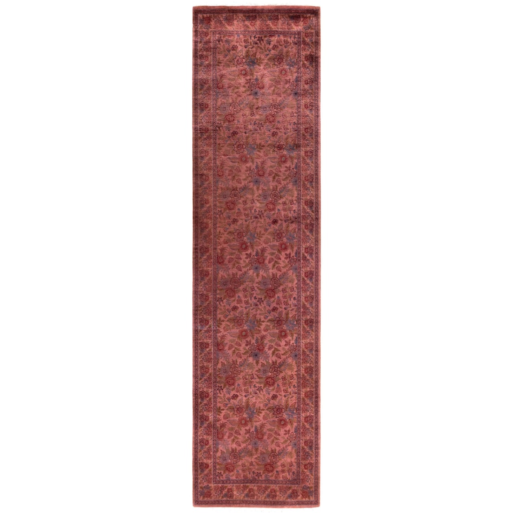 Overdyed One-of-a-Kind Hand-Knotted Area Rug - Pink - 2' 7" x 10' 2"
