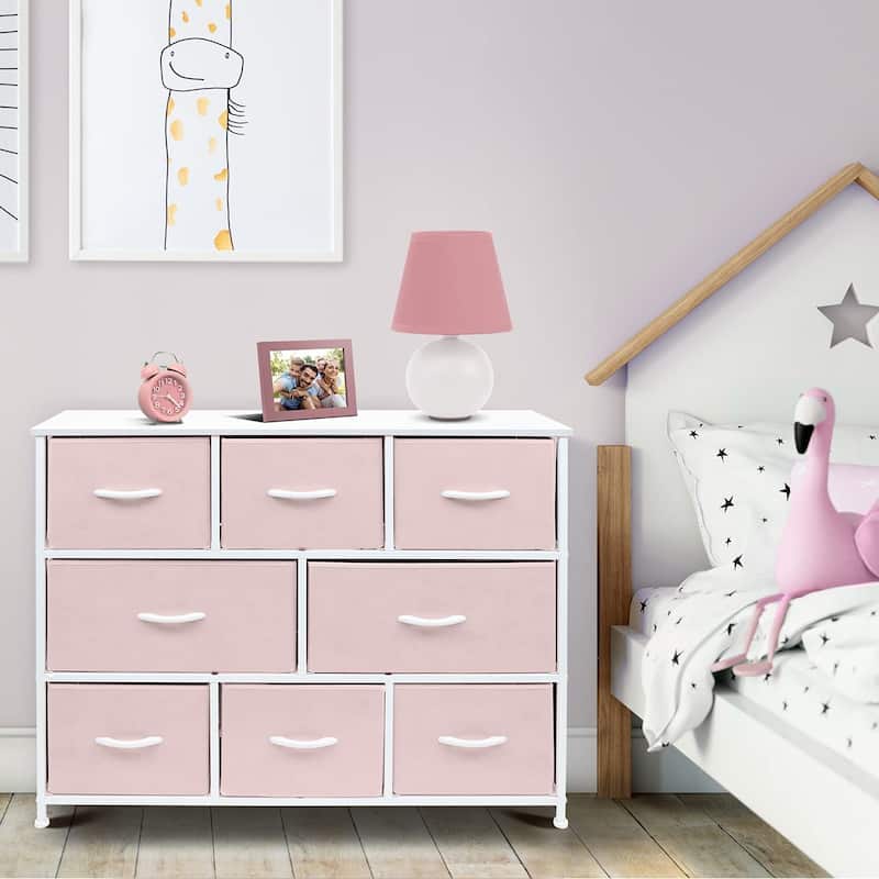Sorbus White Frame Bold Color 8-drawer Dresser