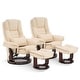 preview thumbnail 2 of 50, MCombo Set of 2 Swivel Recliner with Ottoman, Vibration Massage Lumbar Pillow