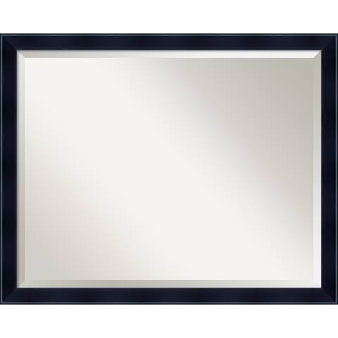 Beveled Wood Wall Mirror - Madison Black Frame - Outer Size: 30 x 24 in