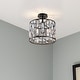 preview thumbnail 4 of 5, C Cattleya 4-Light Crystal Semi Flush Mount Ceiling Light Fixture - W13.5"xL13.5"xH13.75"