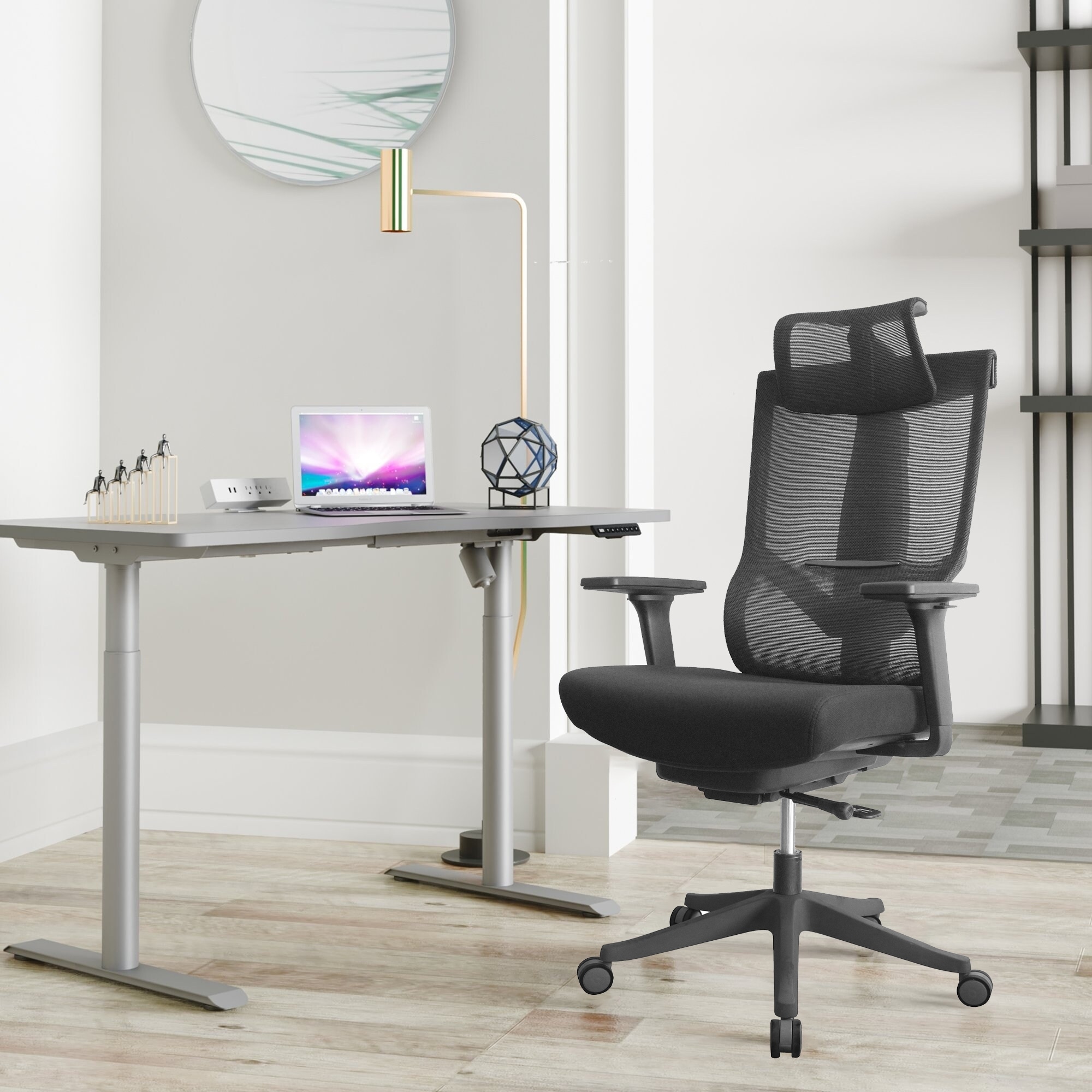 EYIW Excustive office chair with headrest and 2D armrest, chase back function with 7 adjustment,tilt function max 128°