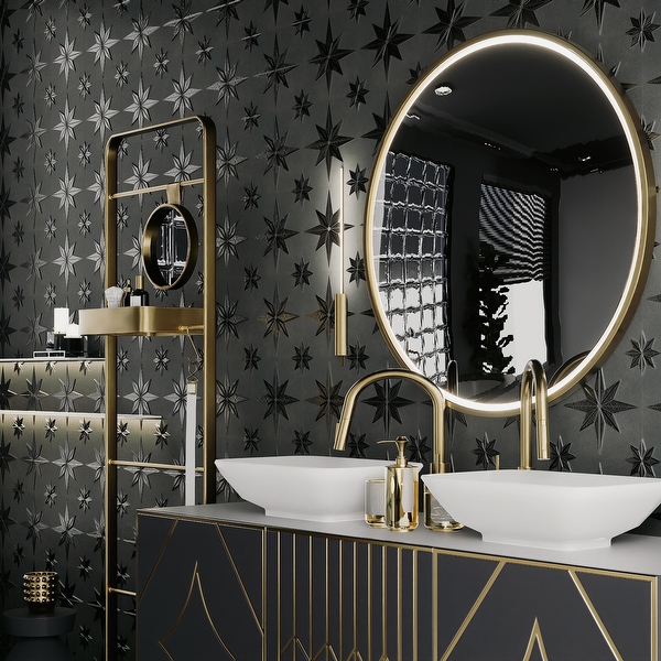 Merola Tile Stella Lustre Midnight 9-3/4