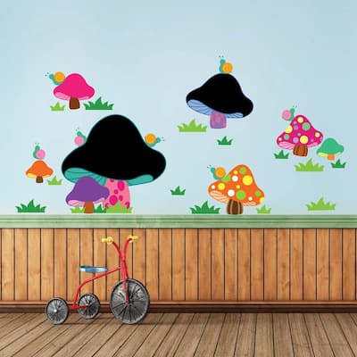 Walplus Mushroom Blackboard Chalkboard Wall Sticker Decal Nursery Art