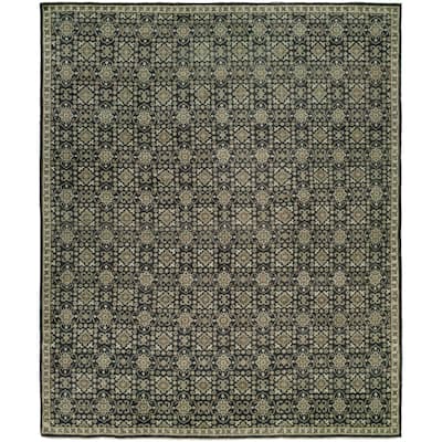 Transitional Multi-Colored Hand-Knotted WOOL Area Rug