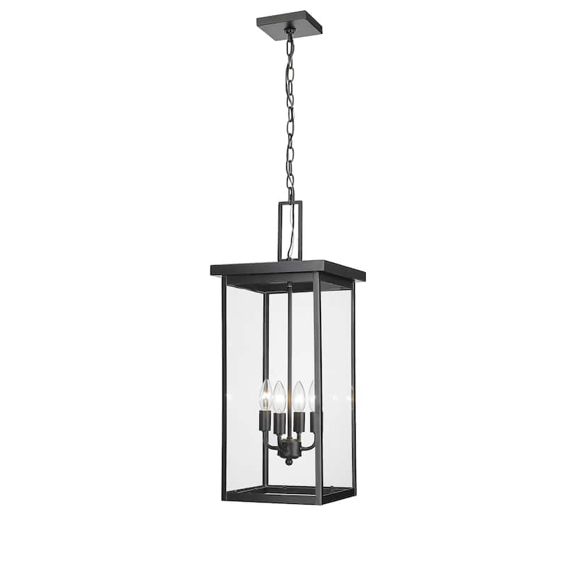 Millennium Lighting Barkeley 1 Light Outdoor Hanging Lantern in Powder Coated Black with ClearGlass Shades