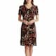 Connected Apparel Short Sleeve Mid-Length Printed Dress