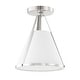 preview thumbnail 2 of 5, Fulton 1 Light Polished Nickel Semi Flush Mount