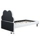preview thumbnail 15 of 14, Twin Size Upholstered Platform Bed with Animal Paw Headboard and LED Lights