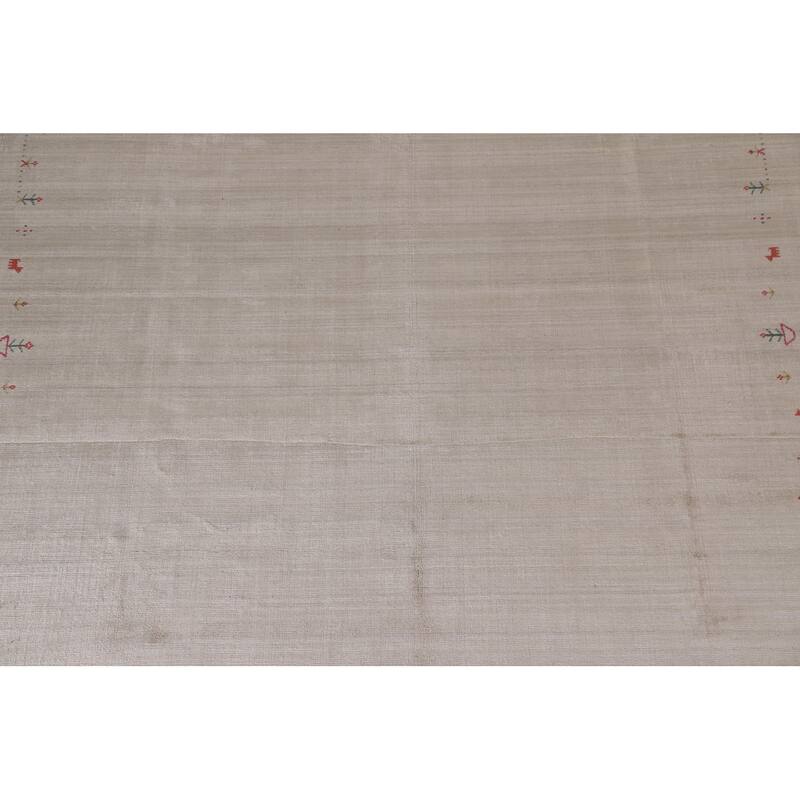 Tribal Gabbeh Indian Area Rug Hand-Knotted Wool Carpet - 8'1"x 9'10"