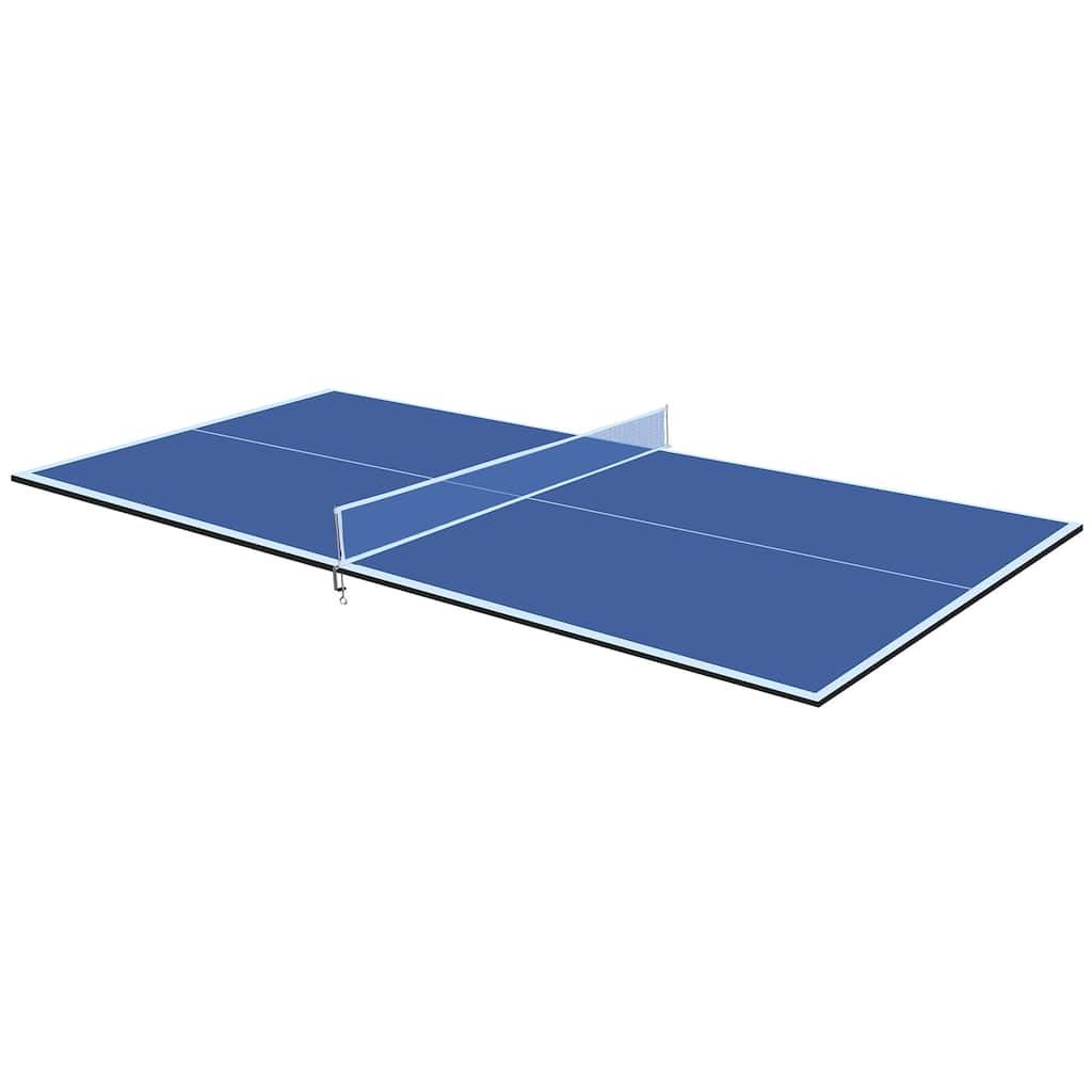 48”x96” Blue Foldable Ping Pong Conversion Table with Net and Protective Pads for Indoor Use - 48”L x 96”W