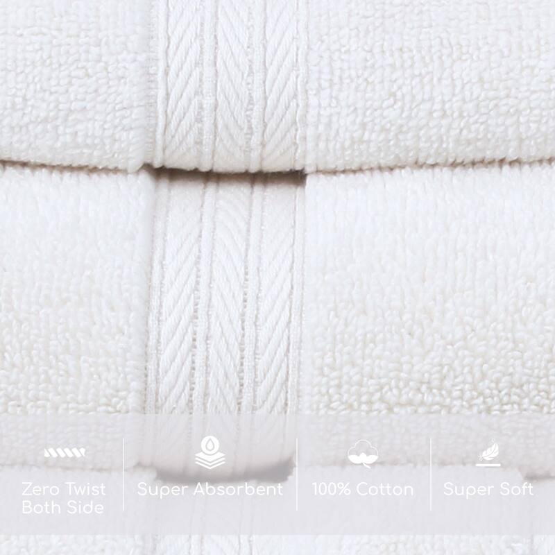 Home Weavers Elegance Essentials 550GSM Cotton Zero Twist Super Absorbent Hand Towel Set of 4